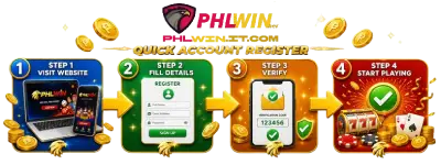 Phlwin Quick Account Register Steps